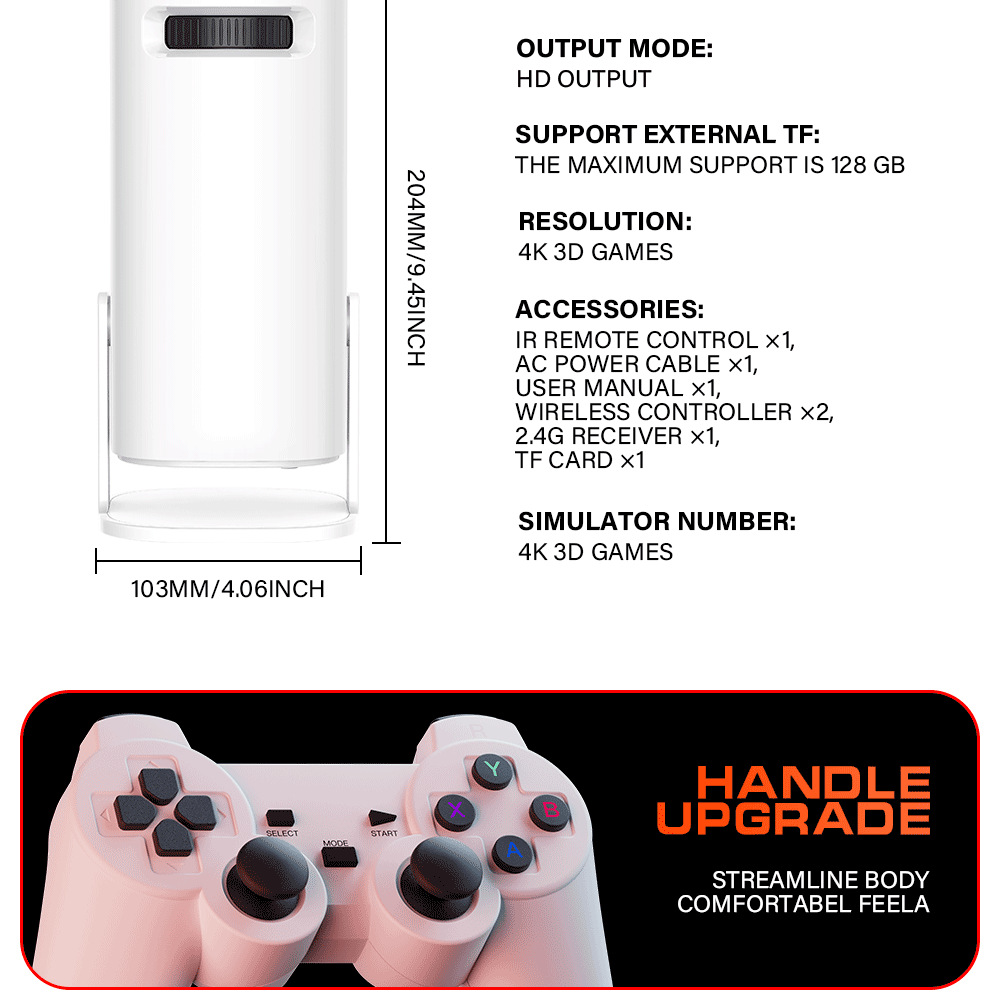 Cross-border foreign trade P30MAX game machine projector gun barrel square game handle HD 4K clear and smooth