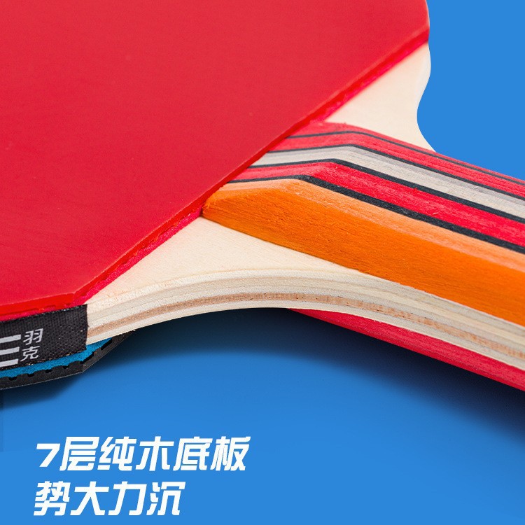 Feather table tennis racket three-star four-star five-star double racket children beginner genuine professional straight racket horizontal racket set