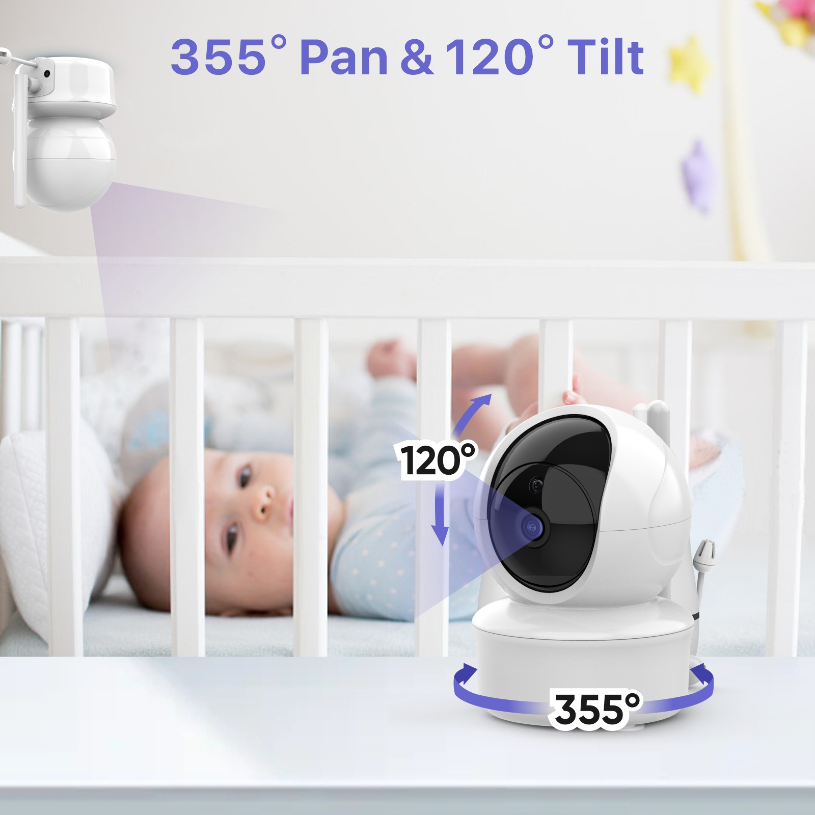 Source Factory 5inch Shaking Head Night Vision Baby Monitor Two-Way Intercom Baby Career Babymonitor