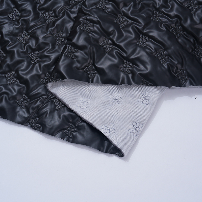 ultrasonic embossed bow quilted pressed cotton polyester fabric pillow bags pet outdoor picnic mat fabric di