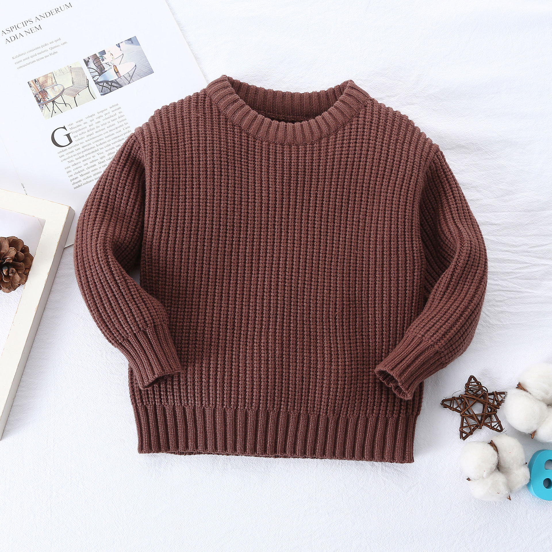 ins Explosions Foreign Trade Cross-border Children's Wear Baby Sweater Baby Boys and Girls Autumn and Winter Loose Knitted Jacket