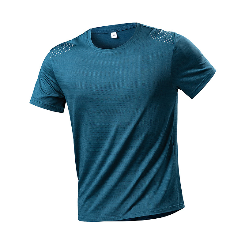 [Cross-Border] New Short-Sleeved T-Shirt Men's Summer Thin Sports Casual Ice Silk Half-Sleeved T-Shirt Men's Tops