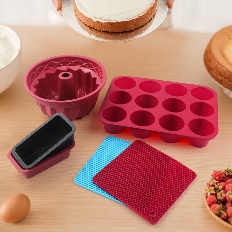 in stock Silicone Cake Mold Plate DIY Baking Tools Pad Silicone Rectangular Toast Donut Baking Mold