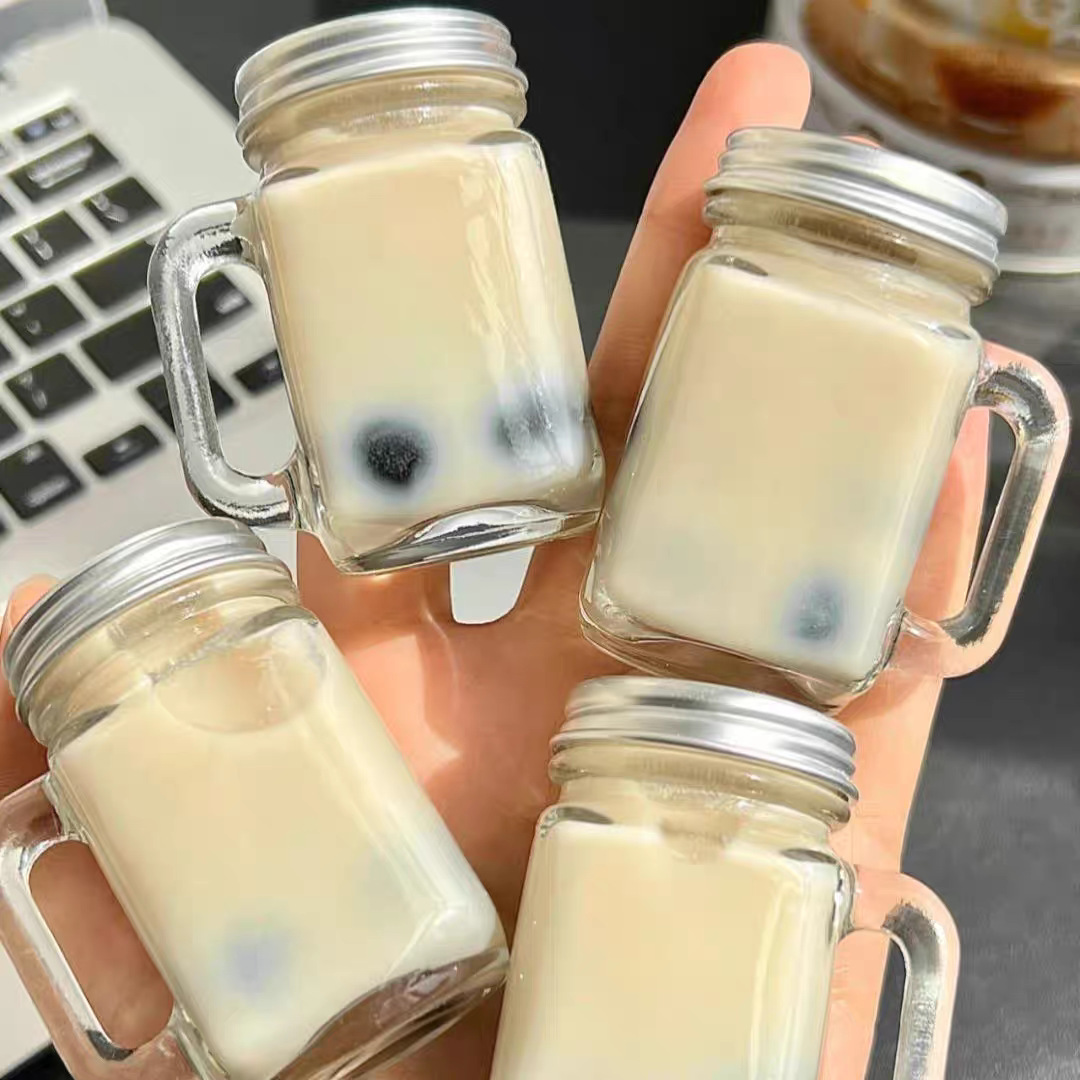 40ml Transparent Coffee Concentrate Dispensing Bottle Glass Bottle Mini Mason Cup Fruit Wine Bottle Honey Jam Dispensing Jar