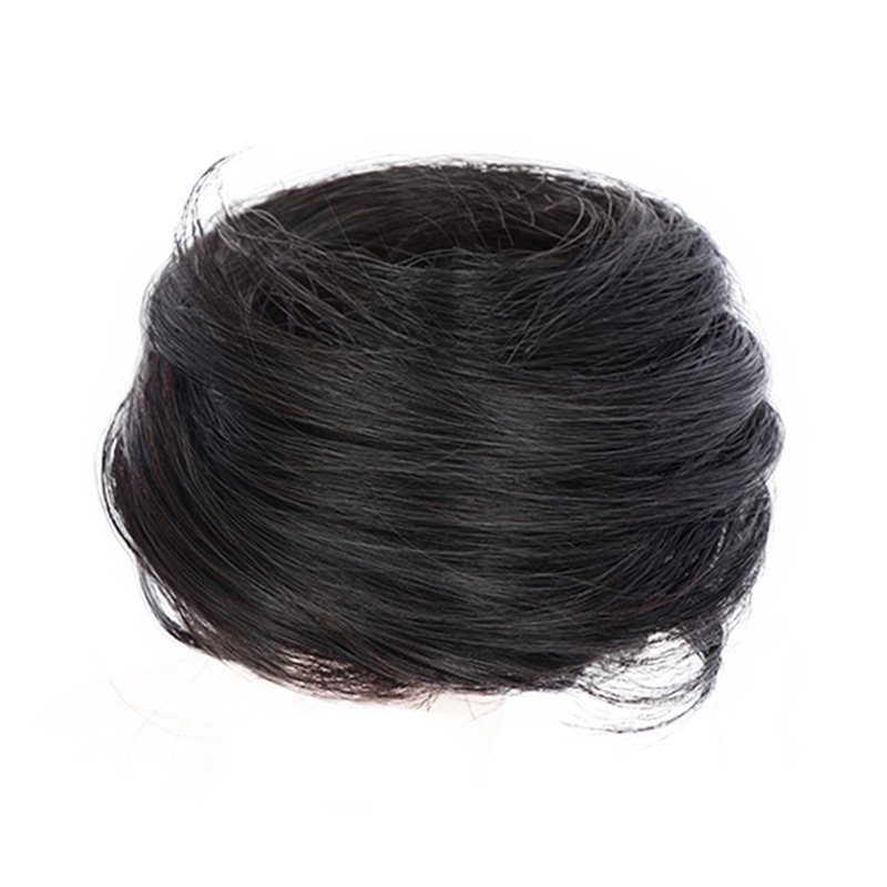 European and American Wig Bun Hair Tie Straight Hair Hair Ring Bun Wig Natural Fluffy Curly Hair Cross-Border Wig for Women
