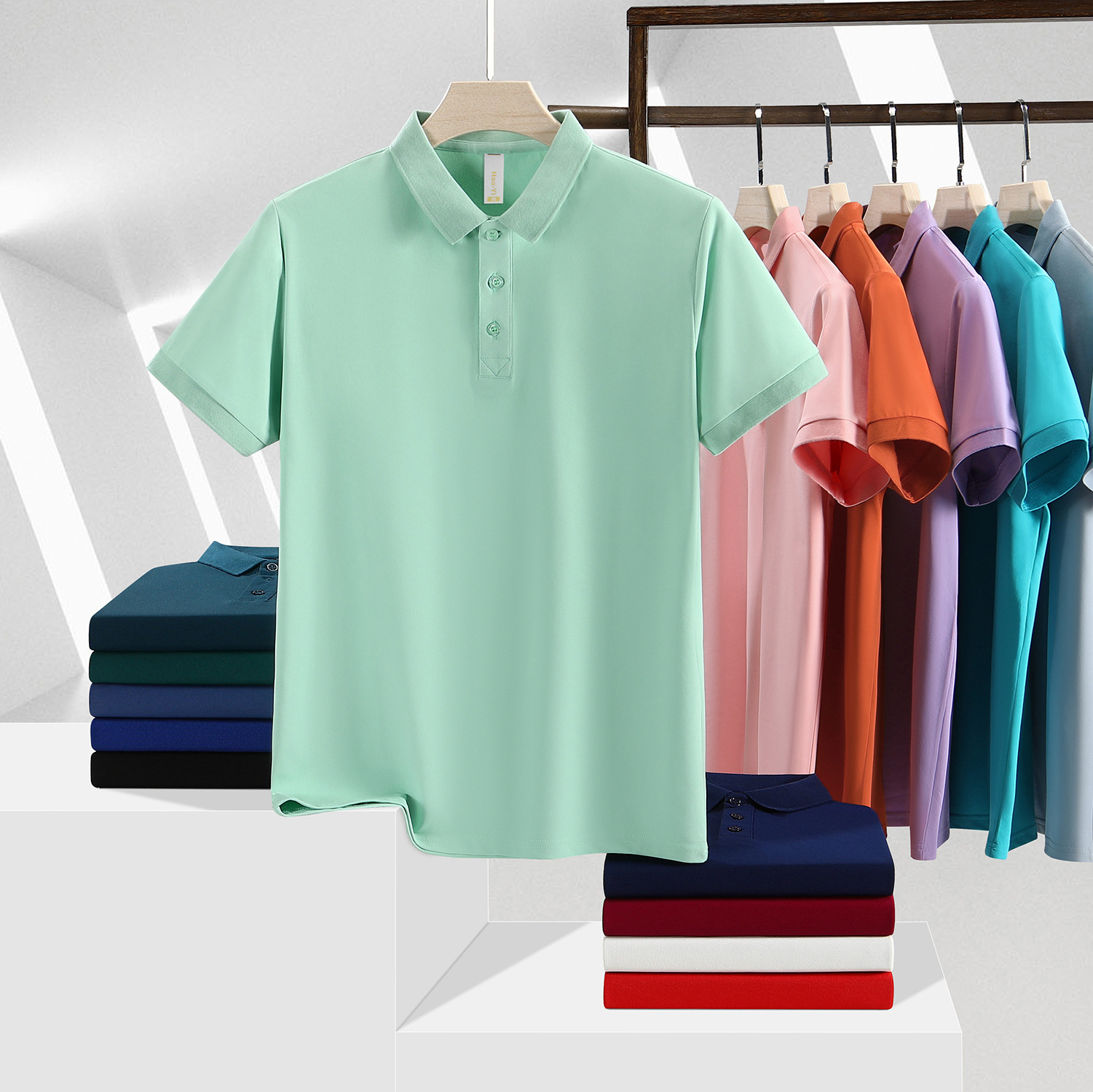 High-End Lapel Polo Shirts, Customized Corporate Culture Shirts, Work Clothes, Group Clothes, T-Shirts, Cross-Border Short-Sleeved Printing and Embroider
