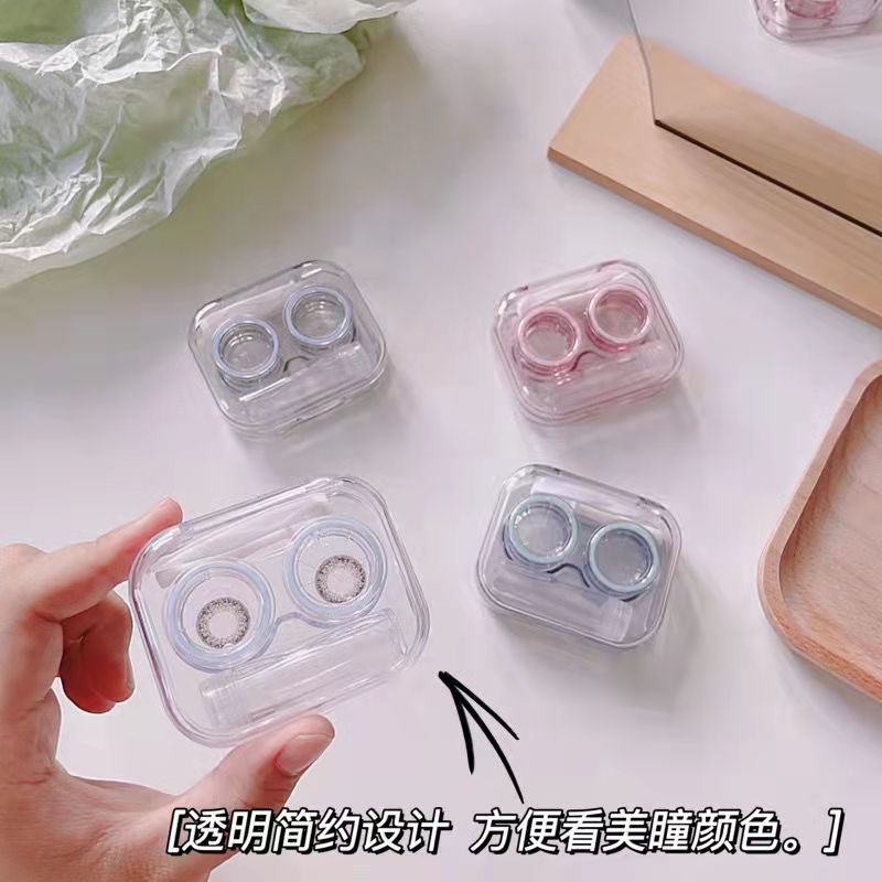 Универсальная коробка для контактных линз, без закручивающейся крышки, высокого качества, прозрачная, видимая, холодный стиль, простая и портативная коробка для линз