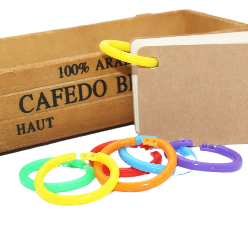 Double-Button Loose-Leaf Ring, Environmentally Friendly Colorfulful Open Ring, Book Ring, Card Book Ring, Round Handbook Loose-Leaf Buckle Ring, Binding Ring