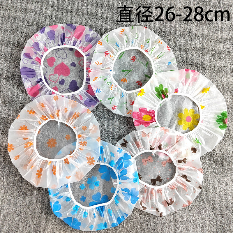 PEVA New Pastoral Thickened Waterproof High-end Frosted Printing Lace Increase Shower Cap Makeup Cap Manufacturer