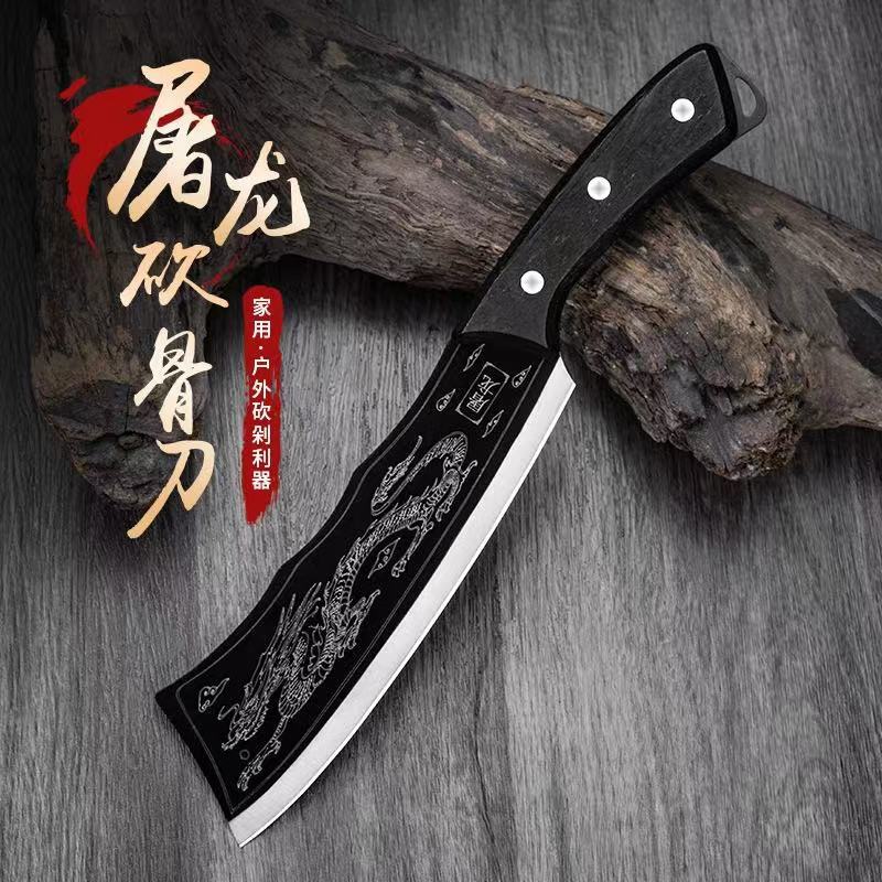 Кованый нож для резки костей с узором дракона из нержавеющей стали для кемпинга и готовки, популярный на Douyin