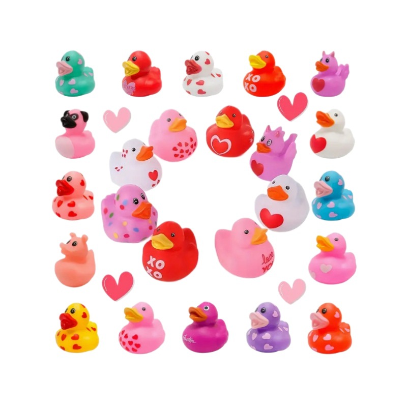 Cross-border New Vinyl Valentine's Day Duck pink Love Gift Duck Love LOVE Doll Duck Bath Toy
