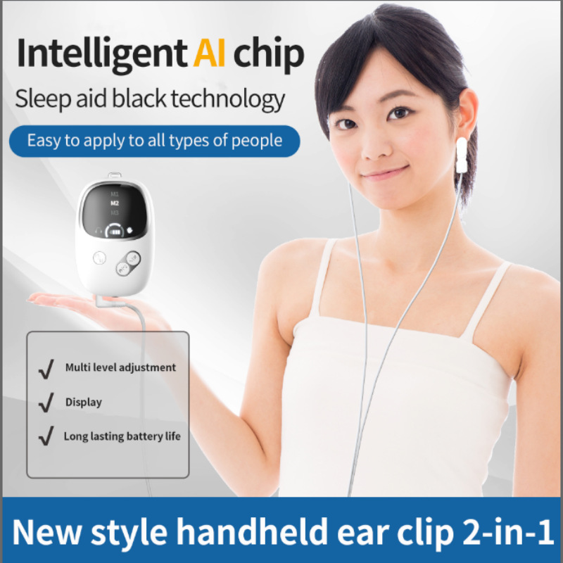 Amazon Cross-Border Temu Smart Handheld Sleep Device Microcurrent Sleep Artifact Sleep Aid with Ear Clip to Fall Asleep
