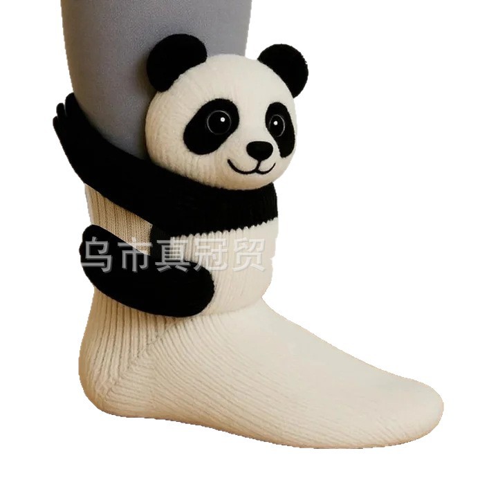 Cross-Border New Plush Knitted Animal Socks Animal Knitted Socks Plush Crochet Animal Socks