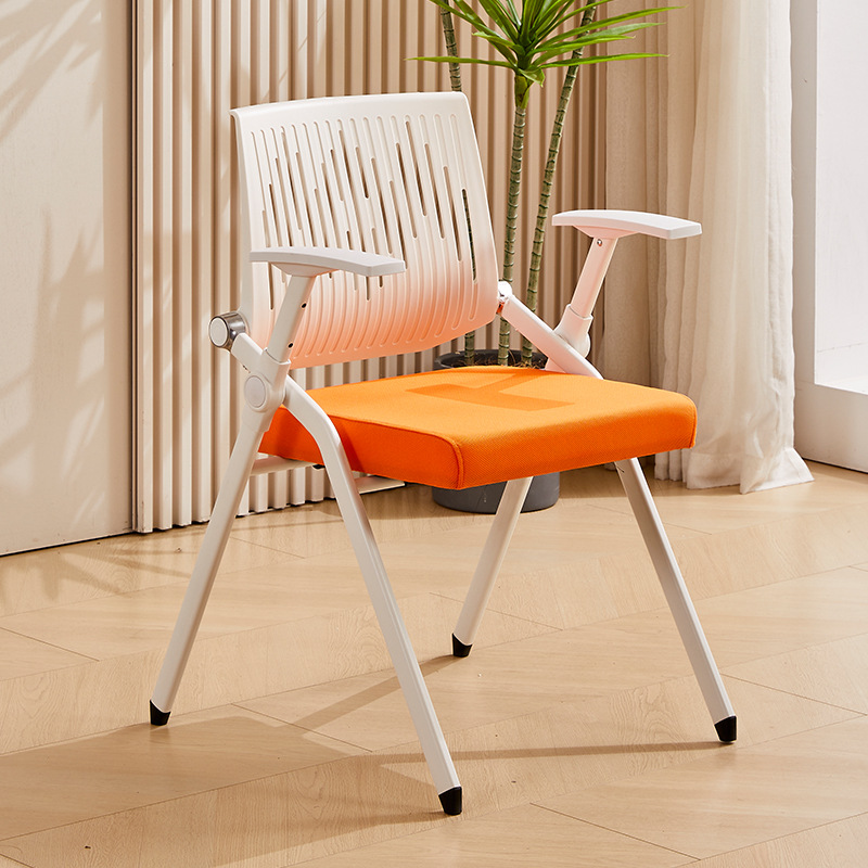 Commercial Office Training Chair Conference Chair Foldable Chair with Pulley Movable Backrest Fully Equipped Training Staff Chair