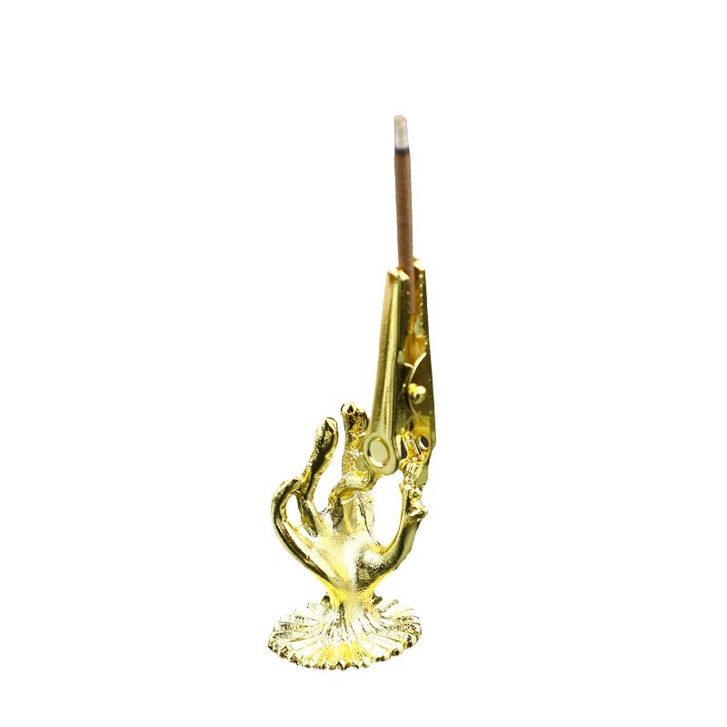 Shengzhi Wholesale Creative Alloy Lotus Incense Clamped Line Sandalwood Household Incense Tools Incense Incense Holder Incense Incense Metal Accessories