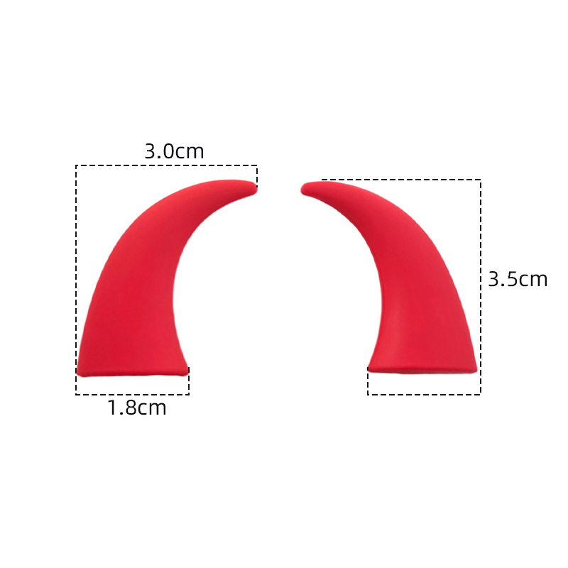 Devil Horn Stickers Monster Stickers Decorative Accessories Retro Motorcycle Round Lights Little Devil Horns 009 Helmet Personalized Stickers