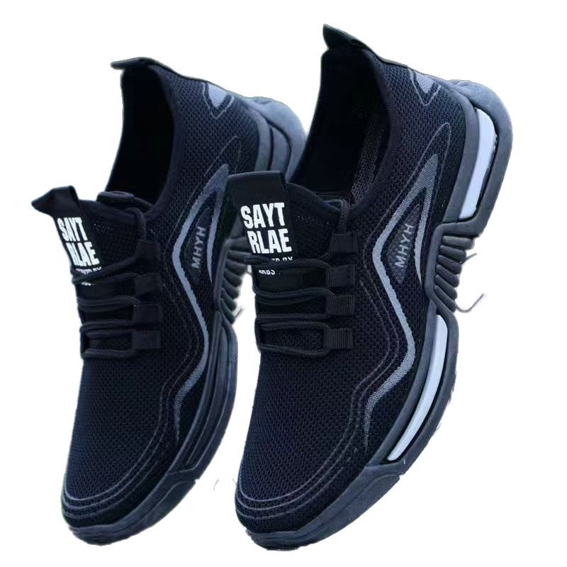 Old Beijing Cloth Shoes Men's Lace-up Casual Soft Sole Cloth Shoes Low-top Breathable Workwear Shoes Cotton Cloth Middle-aged and Elderly Dad's Shoes