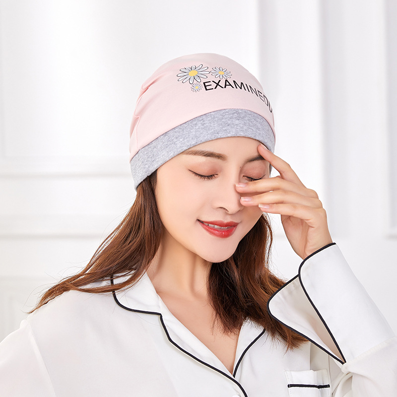 New Four Seasons Available Cotton Breathable Maternity Pregnant Women's Moon Scarf Fashion Cute Grey Edge Moon Hat Nightcap