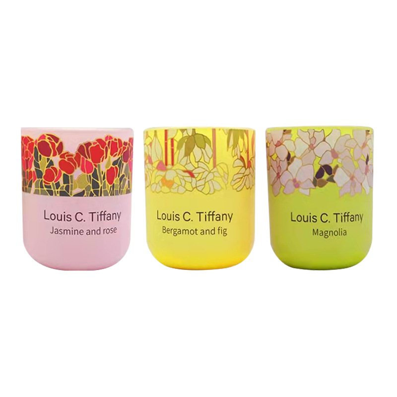 Aromatherapy candle cup water transfer printing factory glass cup water sticker low temperature burn-free painted watermark paper to map customization