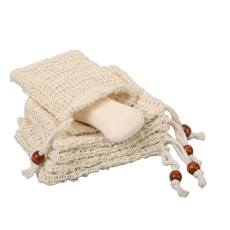 Soap Bag Storage Natural Cotton and Linen Thickened Mud Rub Bath Scrub Exfoliating Face Wash Soap Mesh Bag Scrub Net