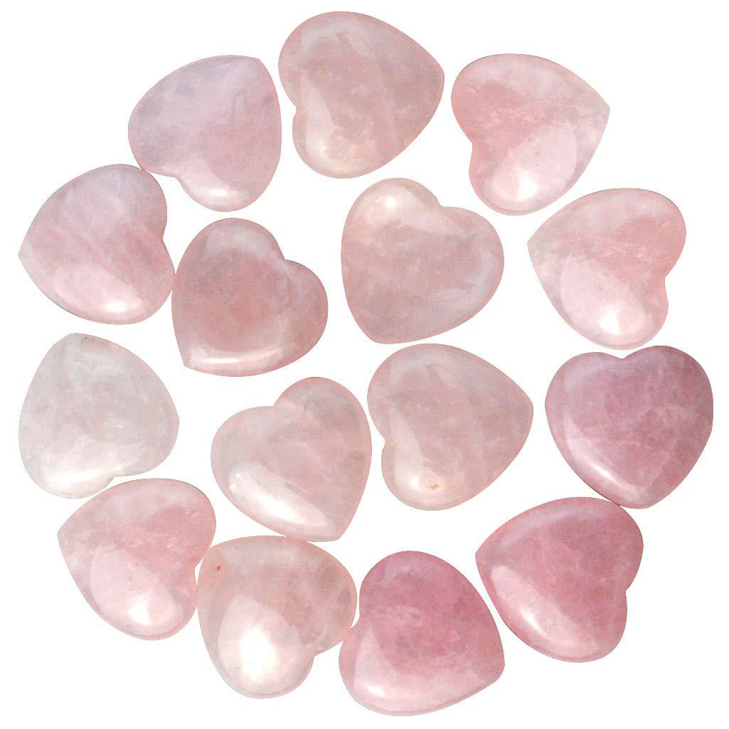 Natural Crystal 20mm Rose Quartz Love Heart Natural Crystal Large Quantity Favorable Honeysuckle Heart-Shaped Cross-Border