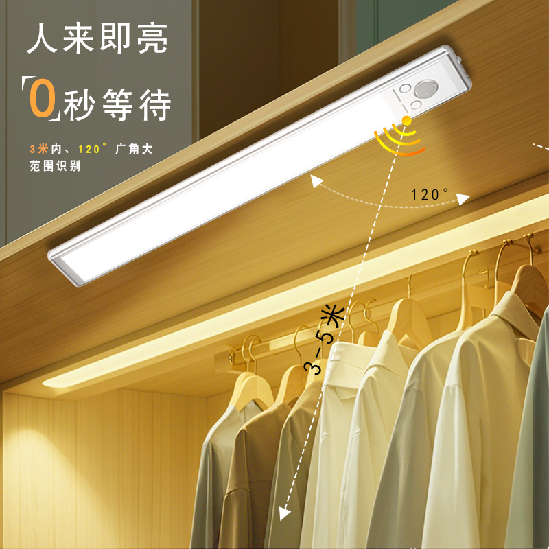 Cross-Border Smart Led Human Body Sensor Lamp Night Light Table Lamp Cabinet Lamp Bedroom Outdoor Charging Model 
 Lamp with Wall Lamp