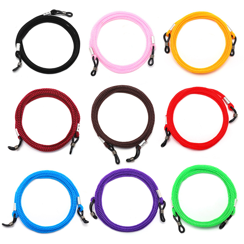 Black Glasses Rope Adjustment Reading Glasses Myopia Sunglasses Rope with Lanyard Hanging Neck Glasses Chain Anti-Lost and Anti-Fall Rope