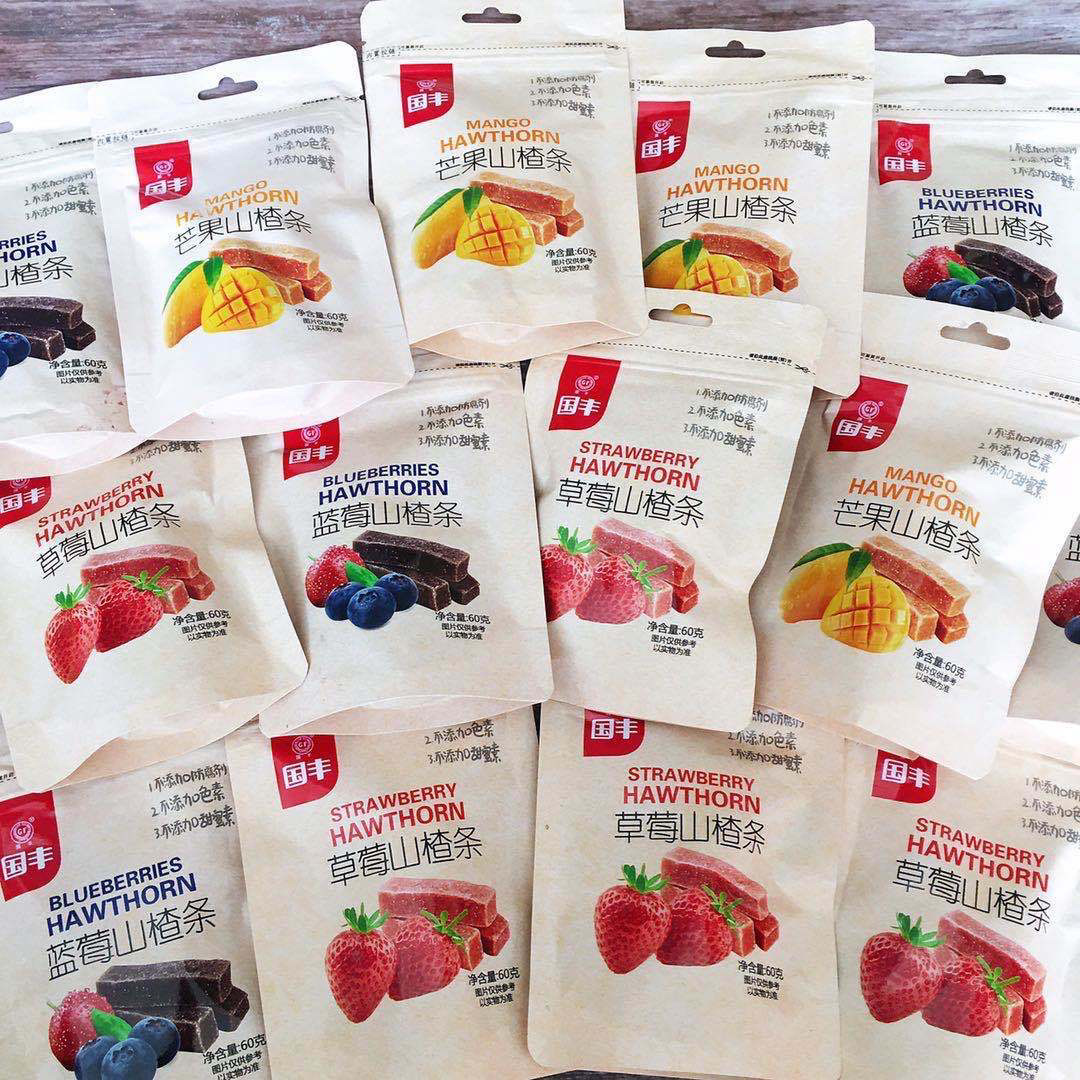 Guofeng Haws полоски маленькая упаковка мешок оптовая мандариновая кожура фрукты и овощи Дети Малыши Haws ломтики фруктового вкуса 60 г/уп