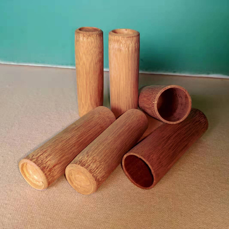 Small Bamboo Jar Painless Micro-Extraction Cupping Bamboo Tube Blood-Letting Jar Foot Thumb Jar Boiled Paint-Free Carbonized Beauty Jar Purple