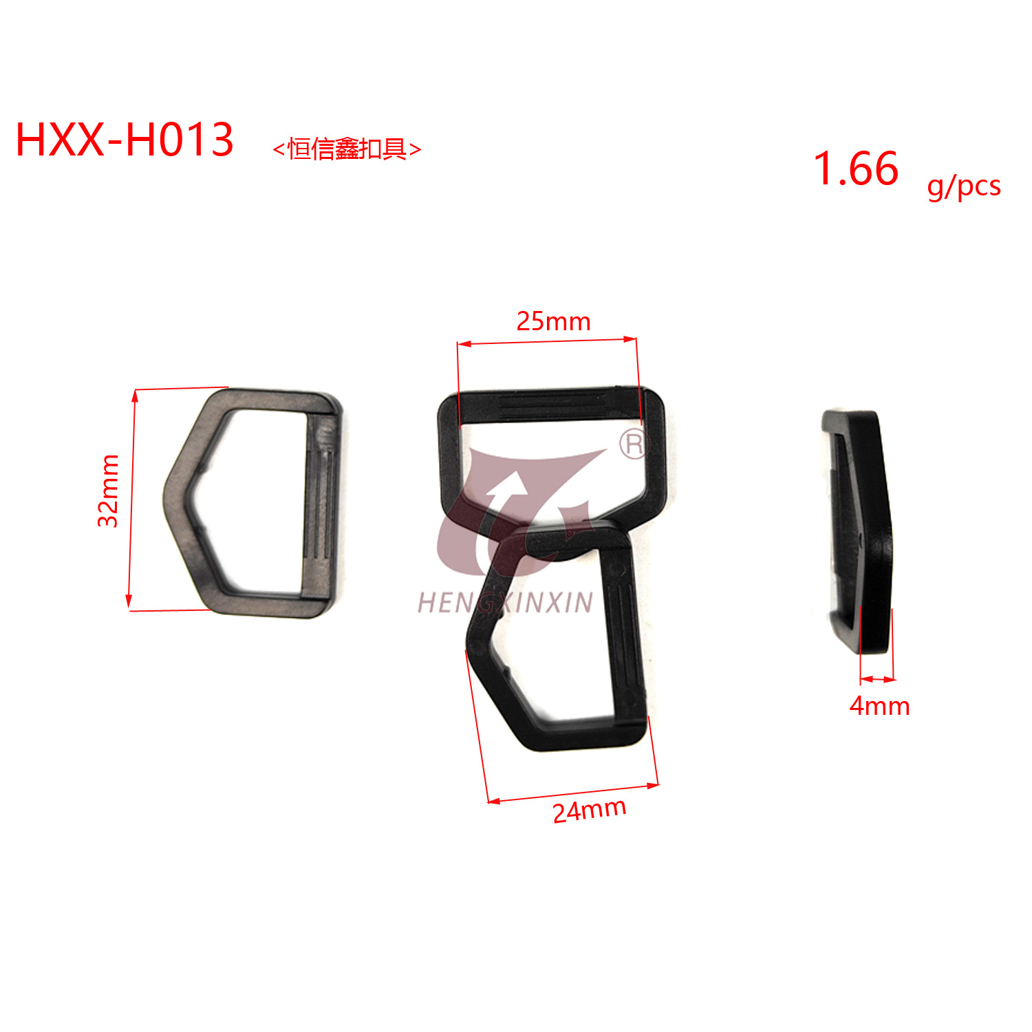 Пластиковая пряжка D-образной формы POM 25 мм Регулируемая пряжка D-образной формы Продукты завода пластиковых пряжек