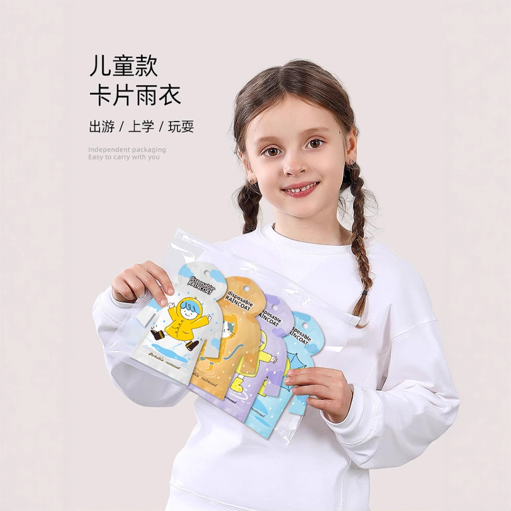 Portable Disposable Thickeneded Kidsren's Raincoat Individually Packaged Long Full-Body Rainproof Outer Wear Outdoor Student Travel