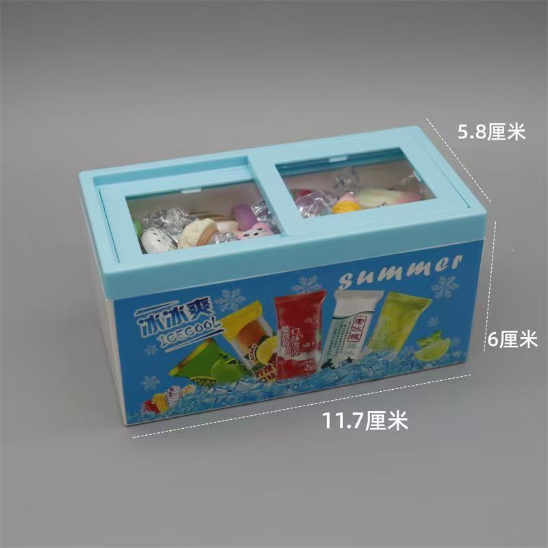 Mini Supermarket Small Freezer Ice Cream Cabinet Cone Beverage Food Toy Model Doll House: Play House Children's Toys