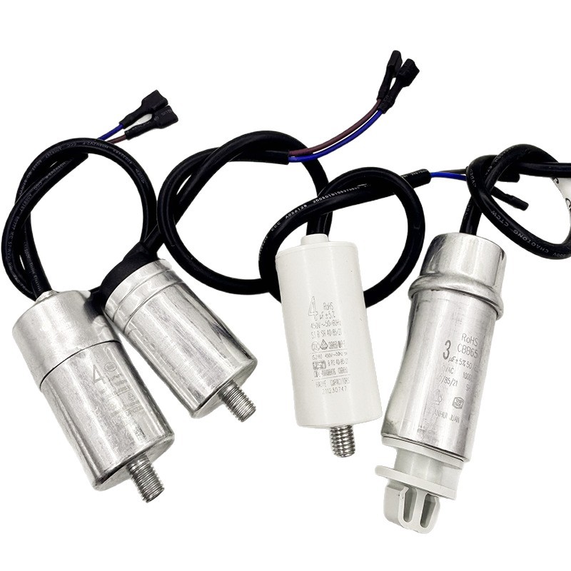 Refrigerator/cabinet compressor motor CBB65D starter capacitor 4UF with wire relay overload running capacitor