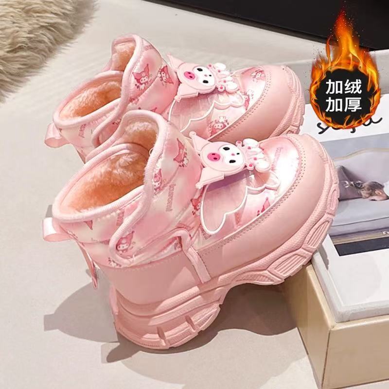 Girls Snow Boots Waterproof and Warm 2025 Winter New Kidsren's Thickeneded Large Cotton Shoes Baby Princess Cotton Boots Girls