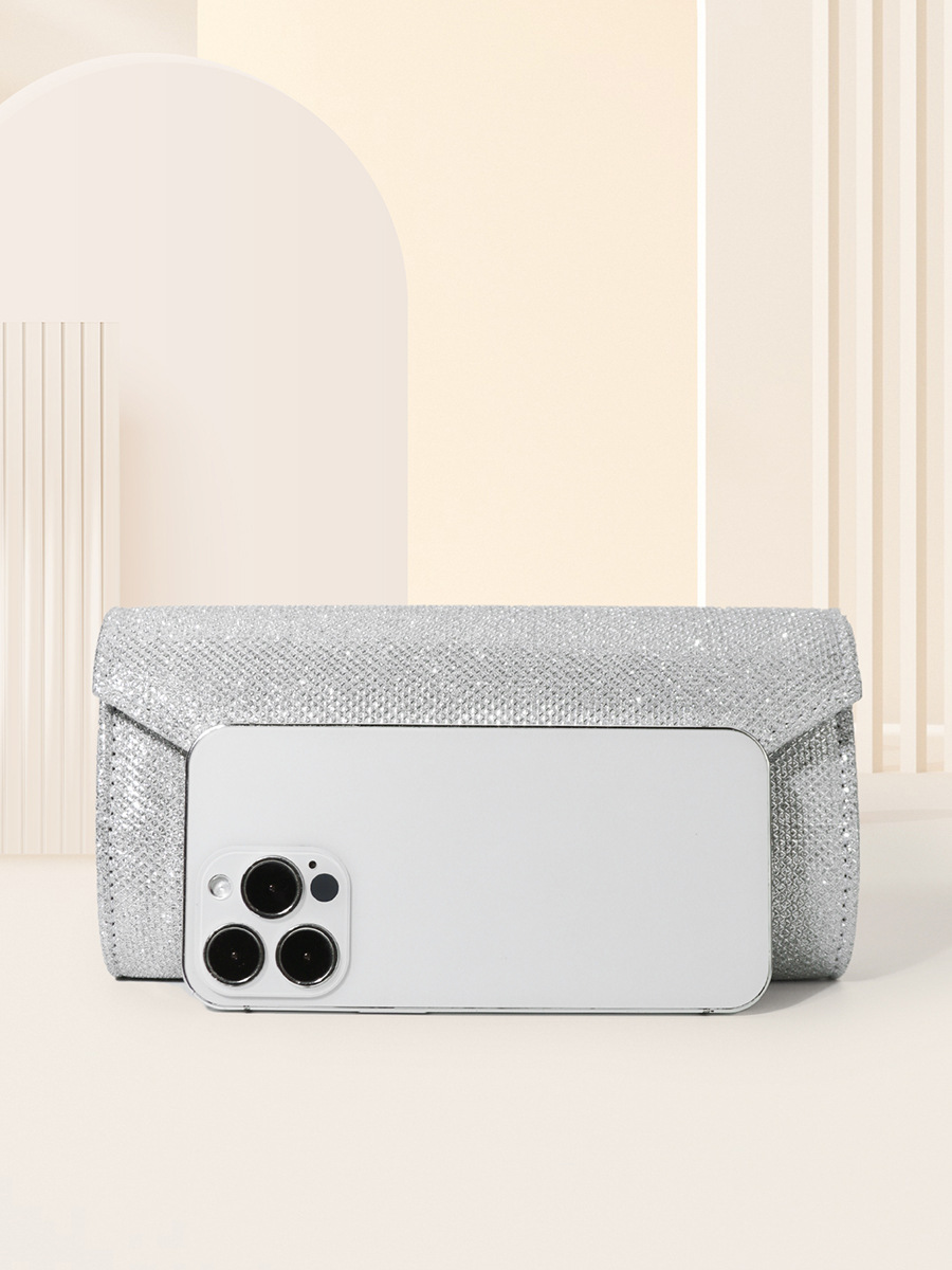 Fashion New Chain Sequin Envelope Bag Light Luxury Style Clutch Magnetic Buckle Design Evening Bag Party Dress Bag