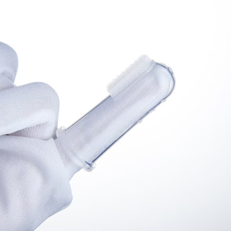 Factory Direct Food Grade Transparent Baby Toothbrush Silicone Finger Set Baby 0-1 Year Old Newborn Molar Gloves
