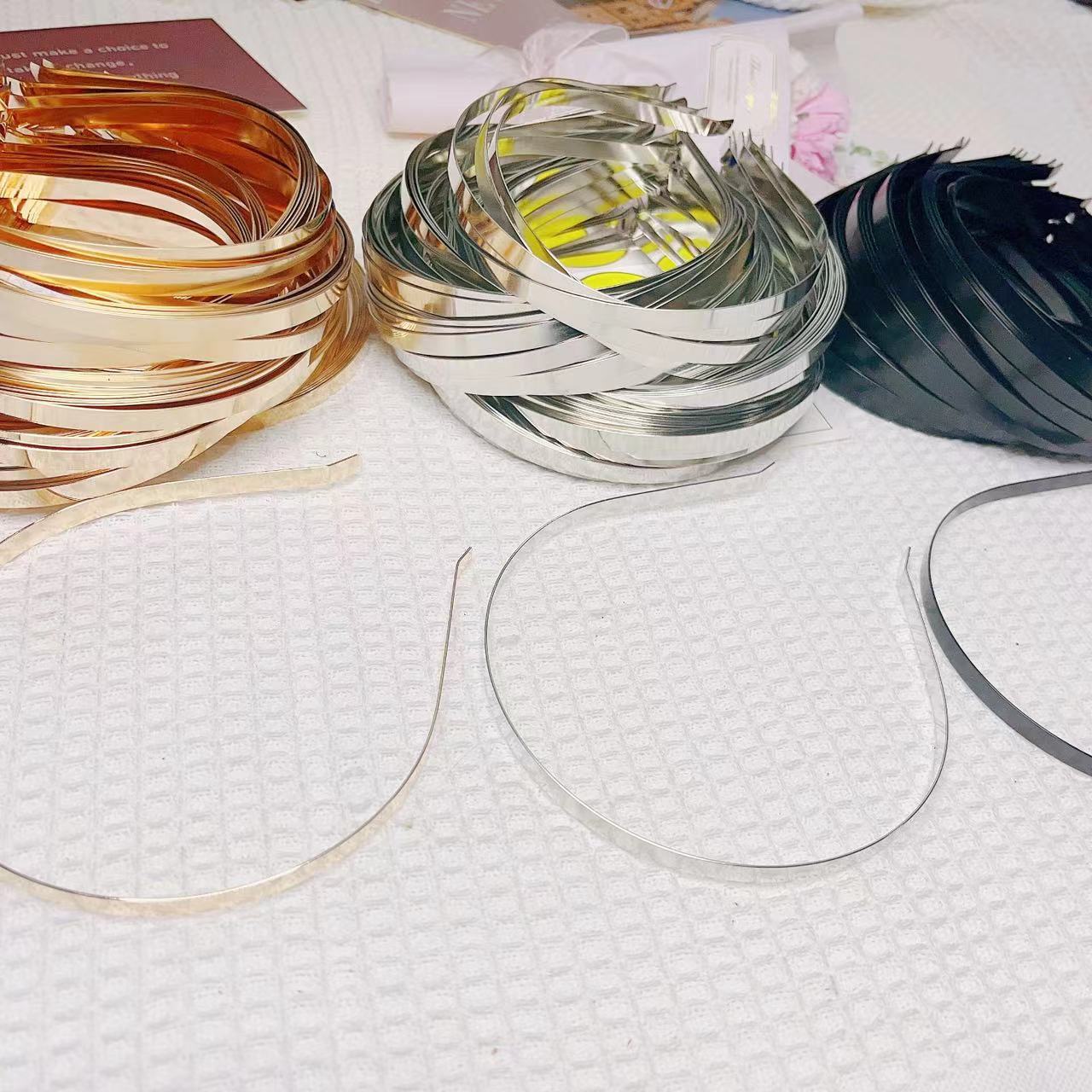 diy headband material bottom Pi blank light plate headband high quality electroplated headband thickened metal head buckle wholesale