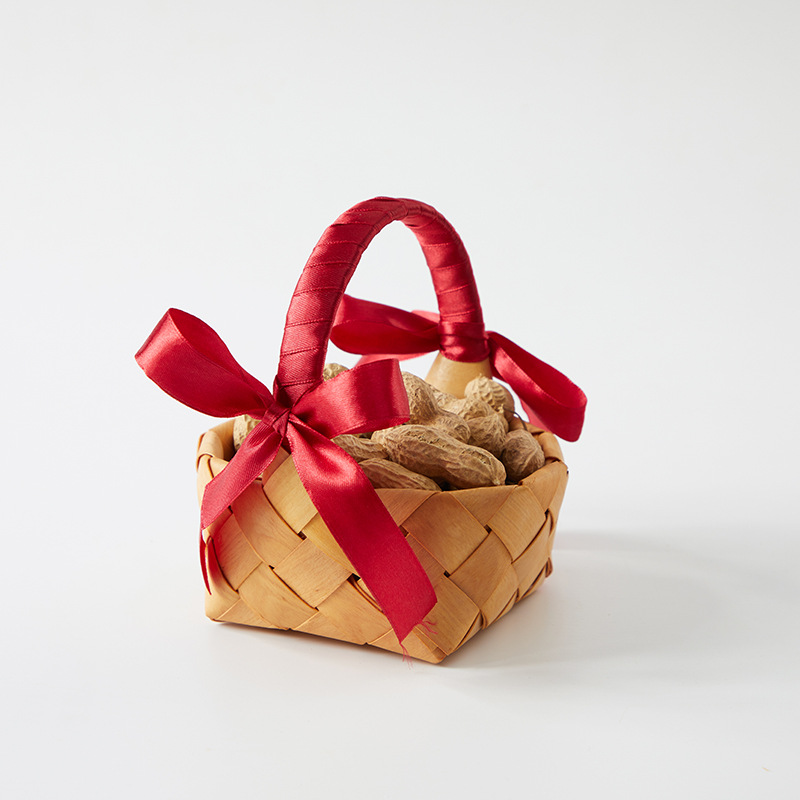 Qiansheng craft handmade wooden woven basket early birth Noble basket gift box hand gift wedding supplies mold blue