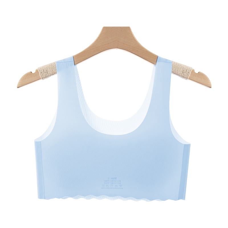 Girls' Development Period Intimates 7-14 Years Old Students' Seamless Ice Silk Sports Anti-Bump Vest Girls' Popular Tube Top