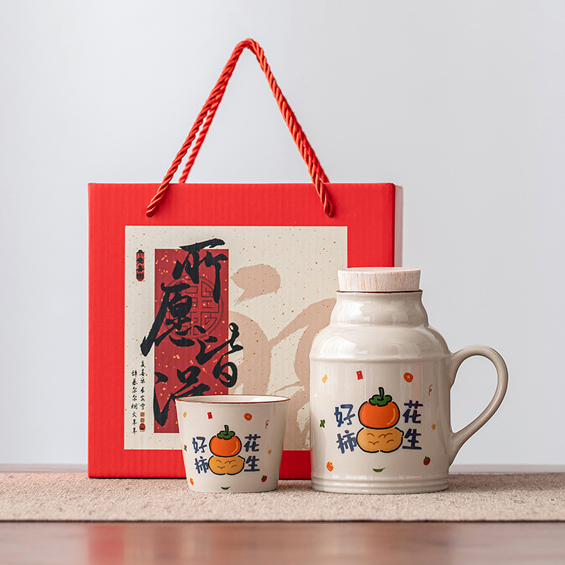 Чайник из керамики Little Red Book, жареный, маленький и большой, с высокой ёмкостью, керамическая чашка, подарок, оптовая продажа