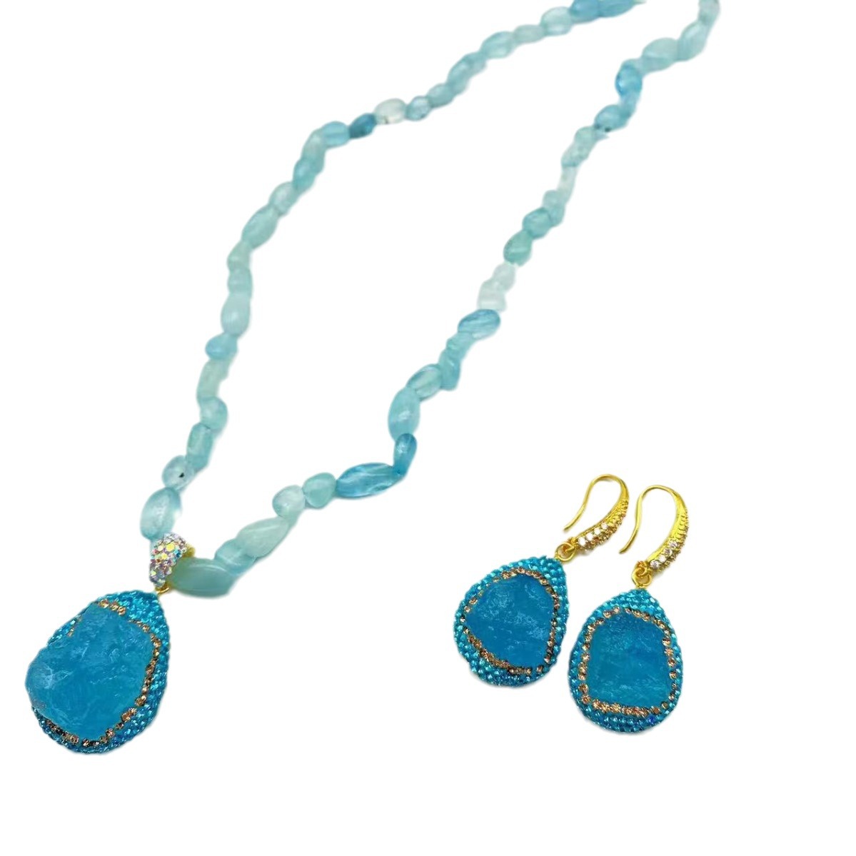 Natural Aquamarine Ring Women's Personalized Temperament Light Luxury Accessories Design Sense Simple Fashion Generous Ring