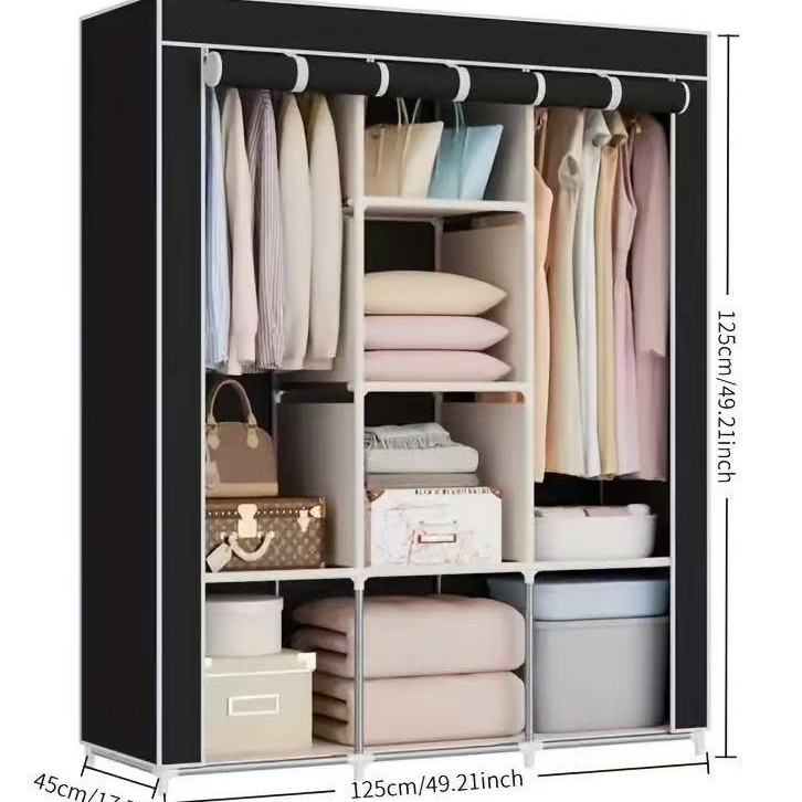 Simple Wardrobe Bedroom Storage Wardrobe Non-Woven Fabric Organizer Wardrobe Export Hot-Selling Wardrobe Wardrobe