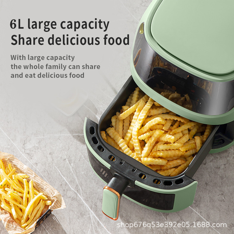 Air Fryer Cross-Border Household Multifunctional French Fries Machine Air Fryer 8L Large Capacity Visual Electric Fryer Europe and the United States
