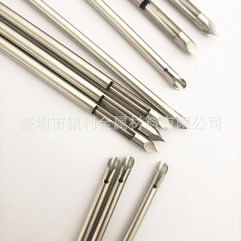 304 Stainless Steel Capillary Processing Head Needle Tube Shrinking Biopsy Needle Side Hole Needle Food Needle Non-Standard Hollow Needle