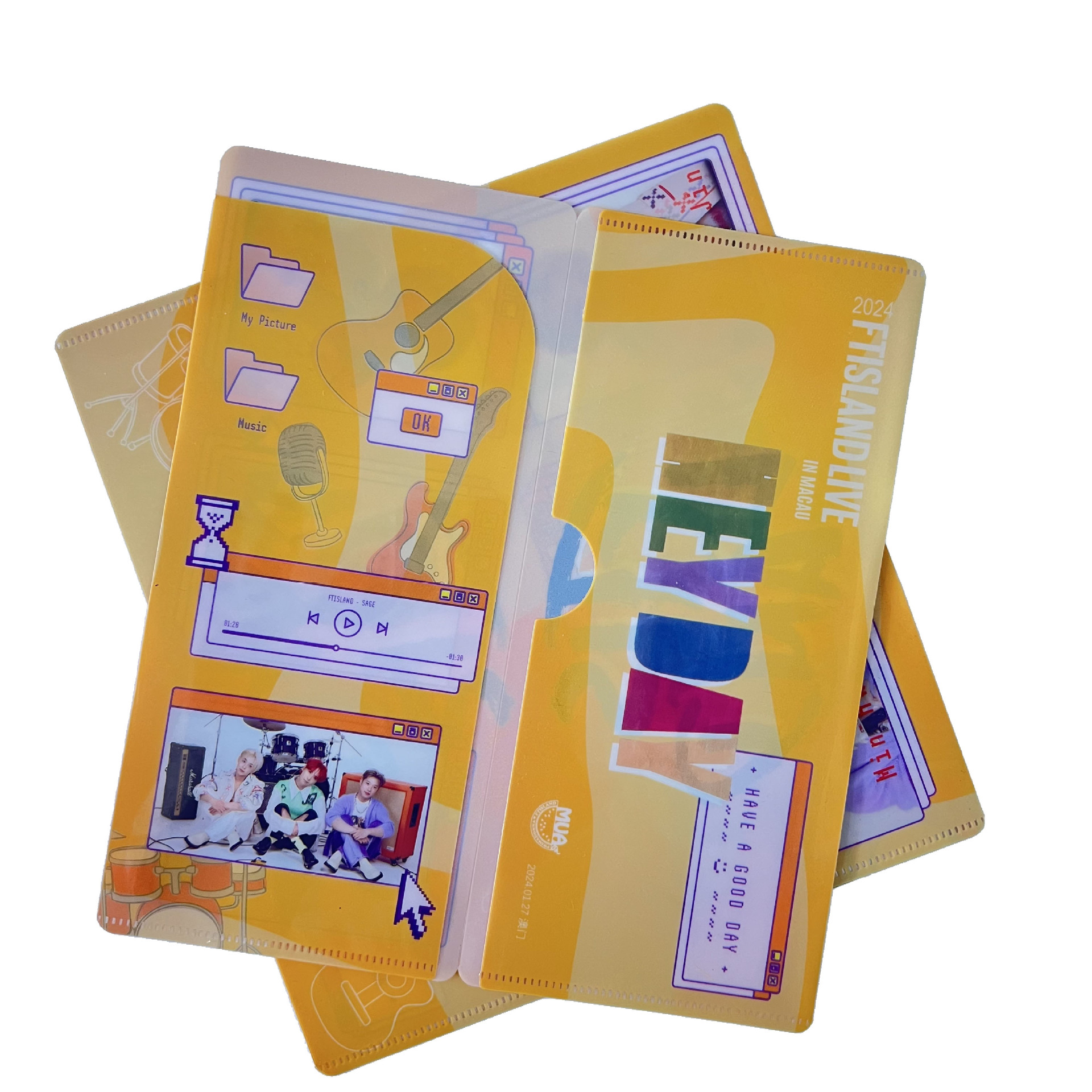 Pp Ticket Holder Customized Cartoon Star Support Concert Ticket Holder Customized Colorful Pattern Ticket Holder Printing