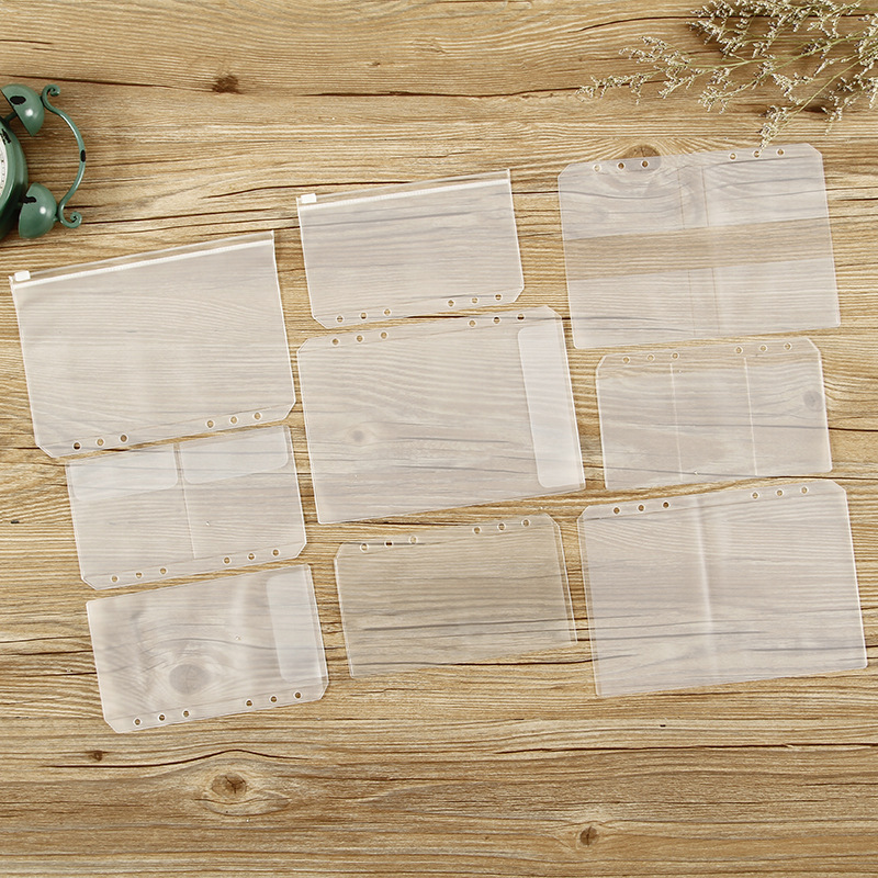 Punching folder a4a5 loose-leaf bag double hole clip zipper bag storage bill bag a6 hand book protective film card bag