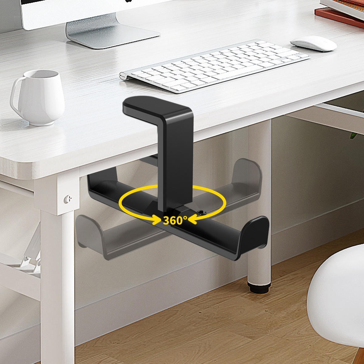 Two-in-one earphone holder nail-free headset holder 360-degree rotating earphone holder earphone hook