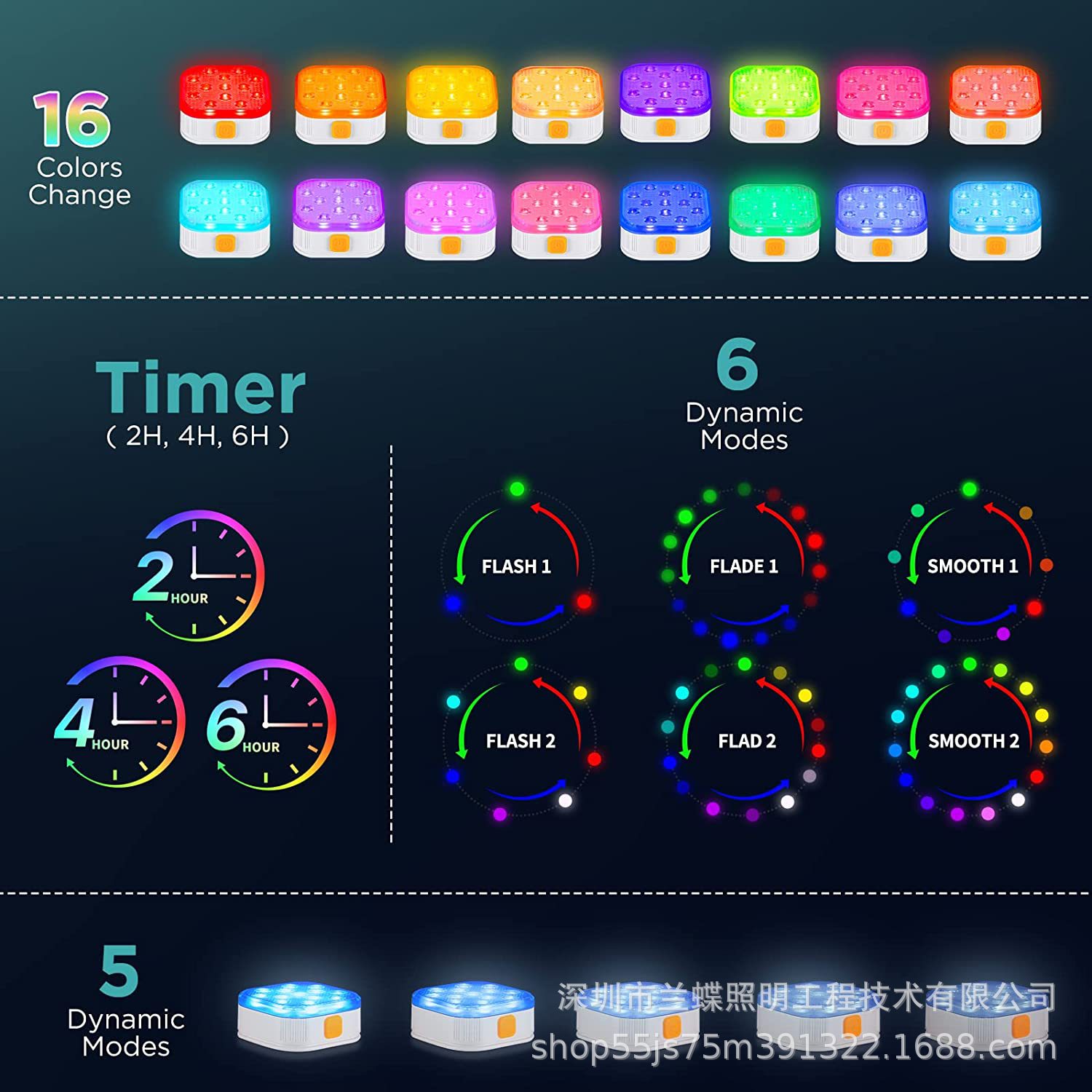 Amazon's New Cross-Border Hot Model Ip68 Snap-On Swimming Pool Light Diving Light Bathtub Led Light Bathtub Light Private Model