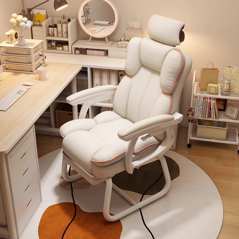 Computer Chair, Gaming Chair, Comfortable Sedentary Reclining Sofa Chair, Bow-Shaped Office Chair, Home Dormitory Backrest Desk Chair