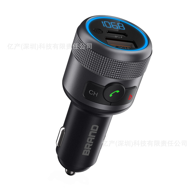 Автомобильный Bluetooth 5.3 Музыкальный Mp3 Плеер Передатчик для прикуривателя Быстрая зарядка Металлический регулятор